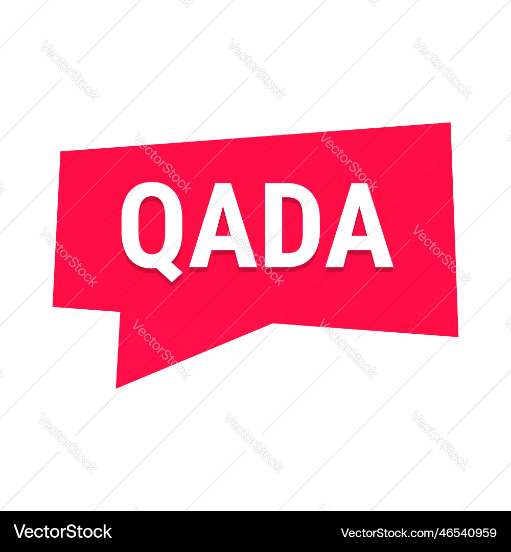 Qada red callout banner with information Vector Image
