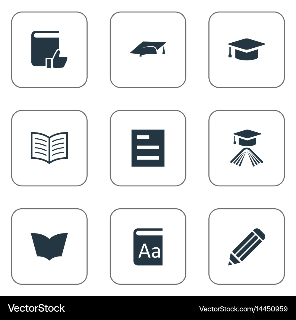 Set of simple reading icons vector image