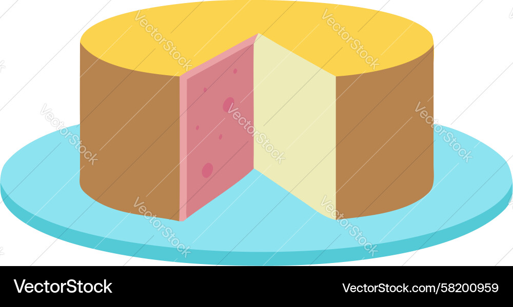 Sliced Cake with Layers Vector Image