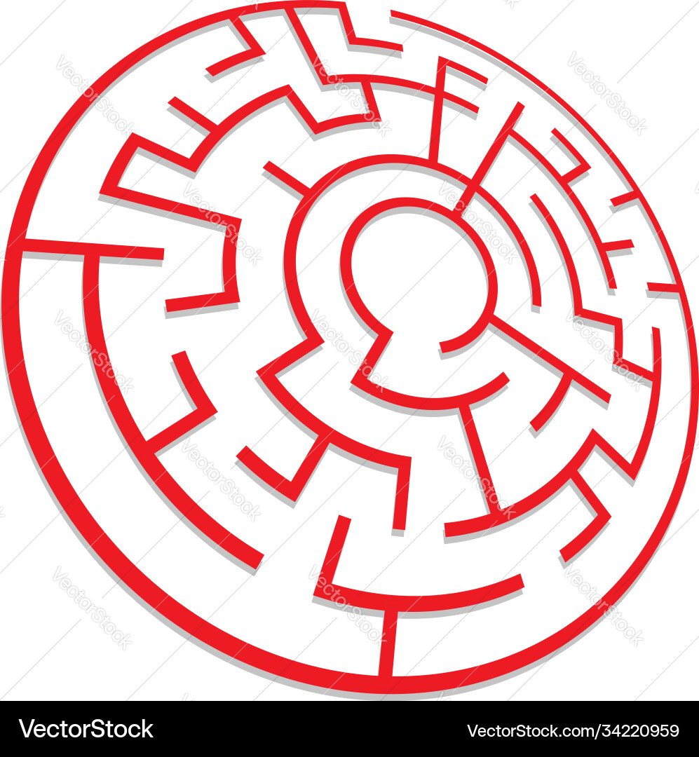 Solvable 3d maze labyrinth puzzle game Vector Image