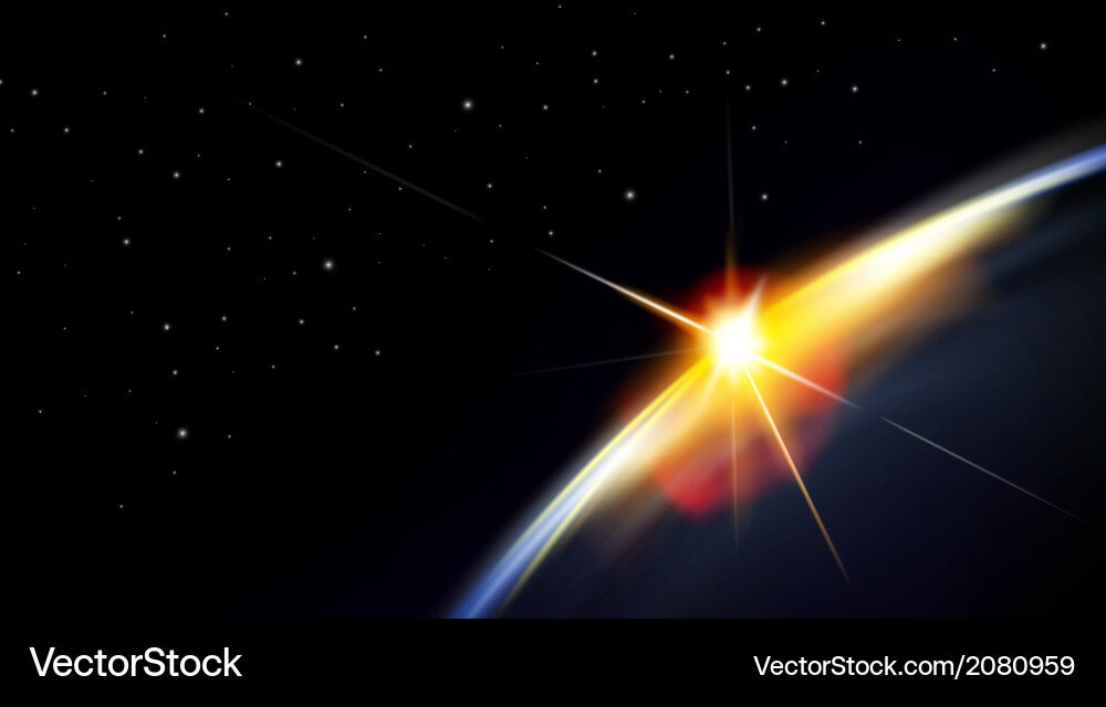 Stunning Space Sunrise Royalty Free Vector Image
