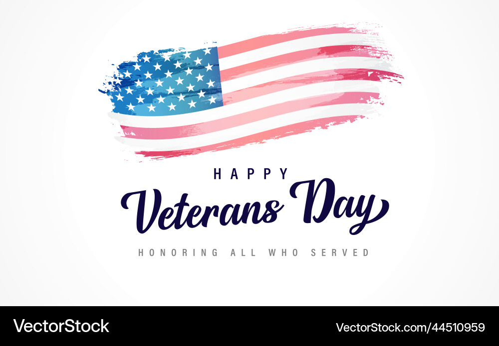 Veterans Day Watercolor Flag vector image