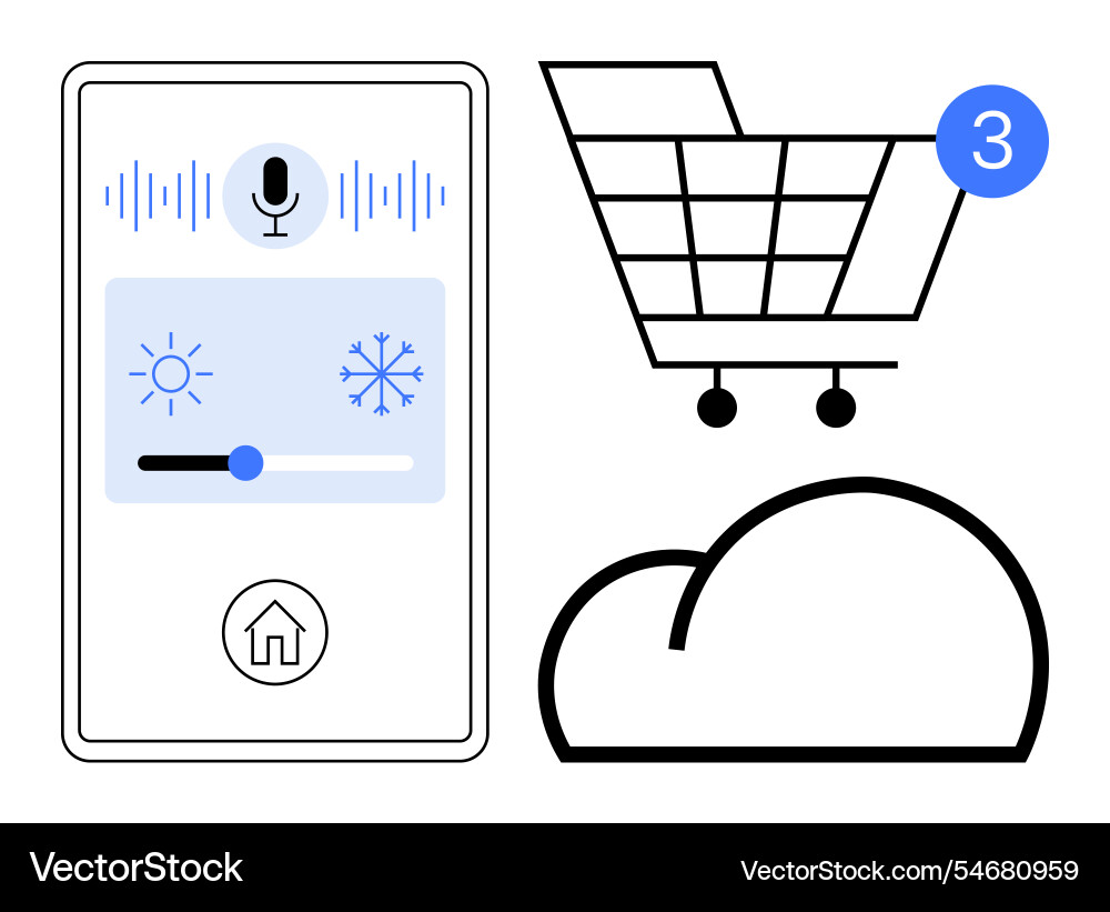 Voice-controlled smart home interface Vector Image