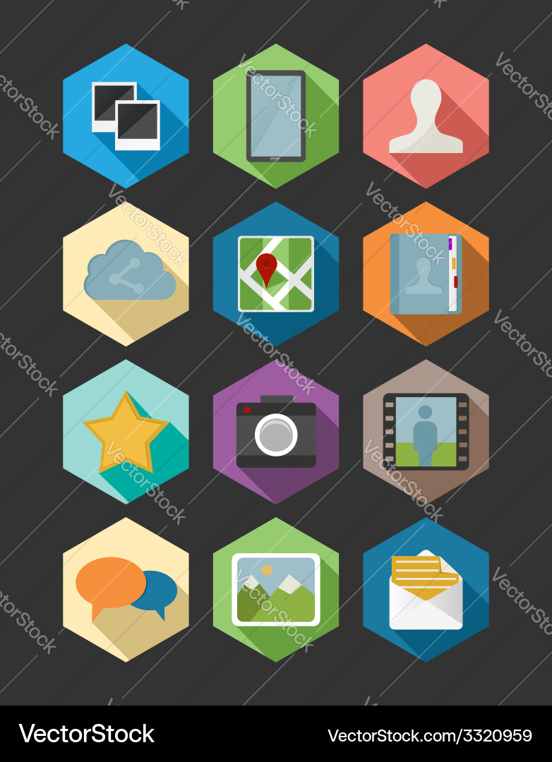 Website and app design flat icons set vector image
