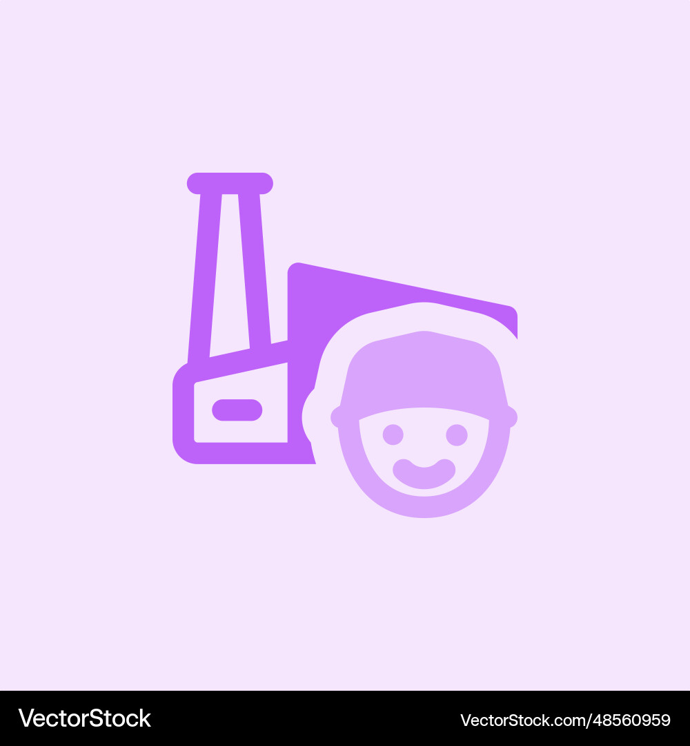 Worker handling a machines in factory vector image