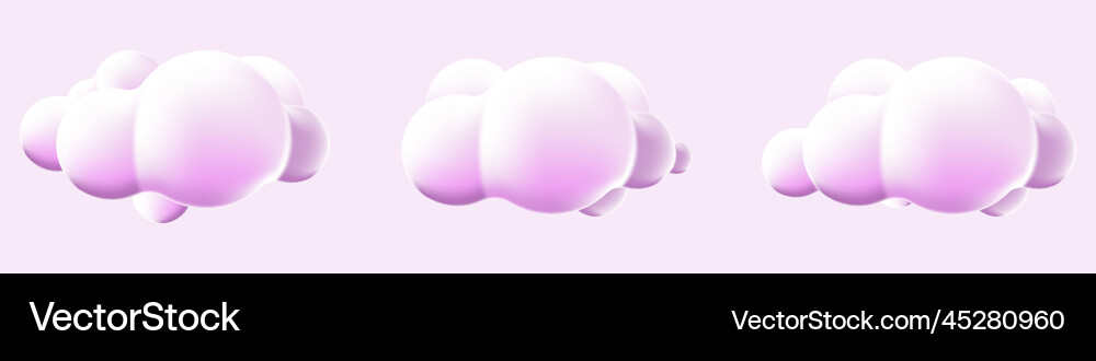 3d clouds set isolated background render soft 3d clouds set isolated background render soft vector image