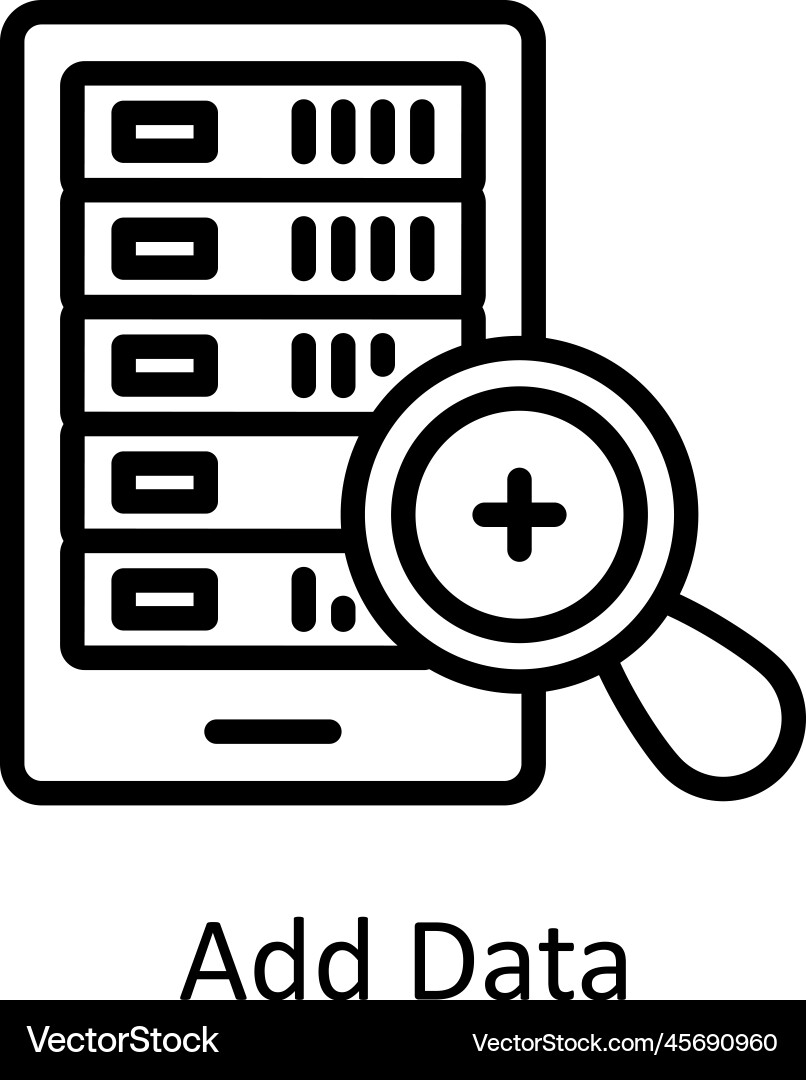 Add data outline icon design vector image