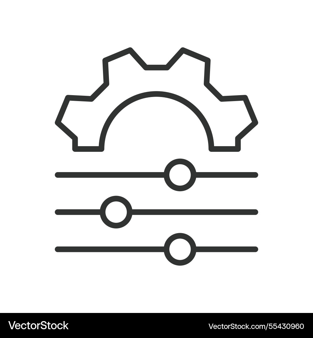 Adjusting icon in line design modify Adjusting icon in line design modify Vector Image