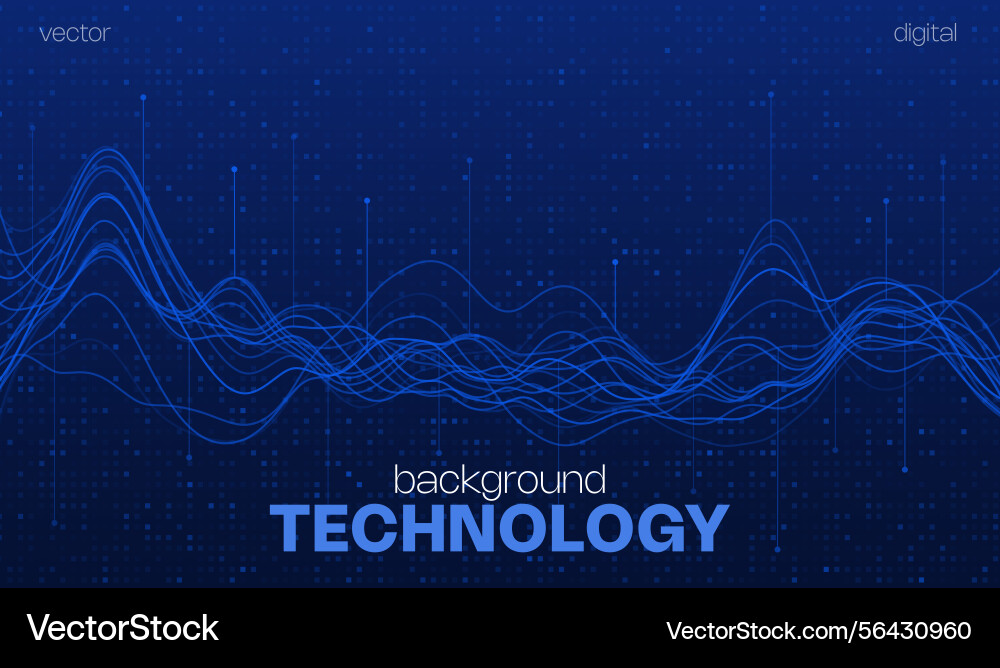 Ai blue tech abstract background with wavy lines Ai blue tech abstract background with wavy lines vector image