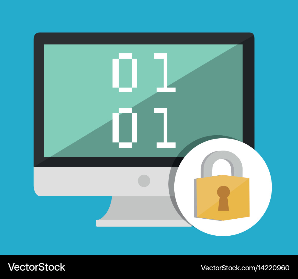Computer and security system design Vector Image