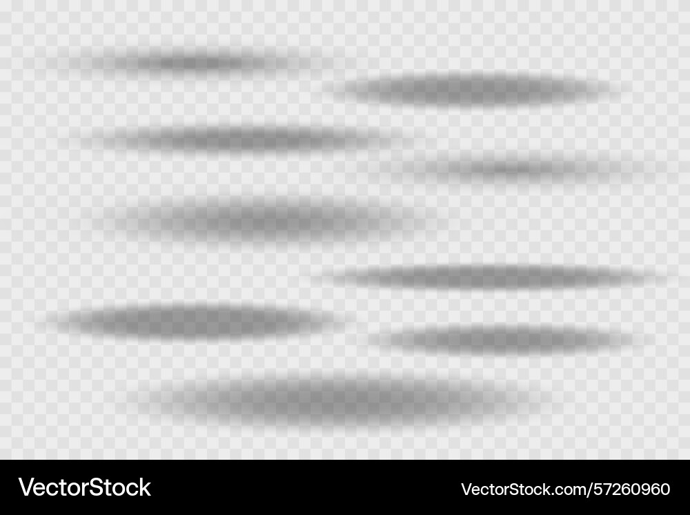 Different realistic round shadow soft shapes Different realistic round shadow soft shapes vector image