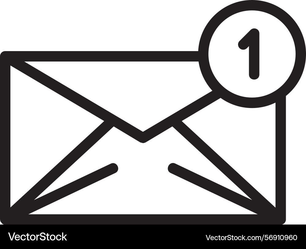 Email linear style icon design vector image