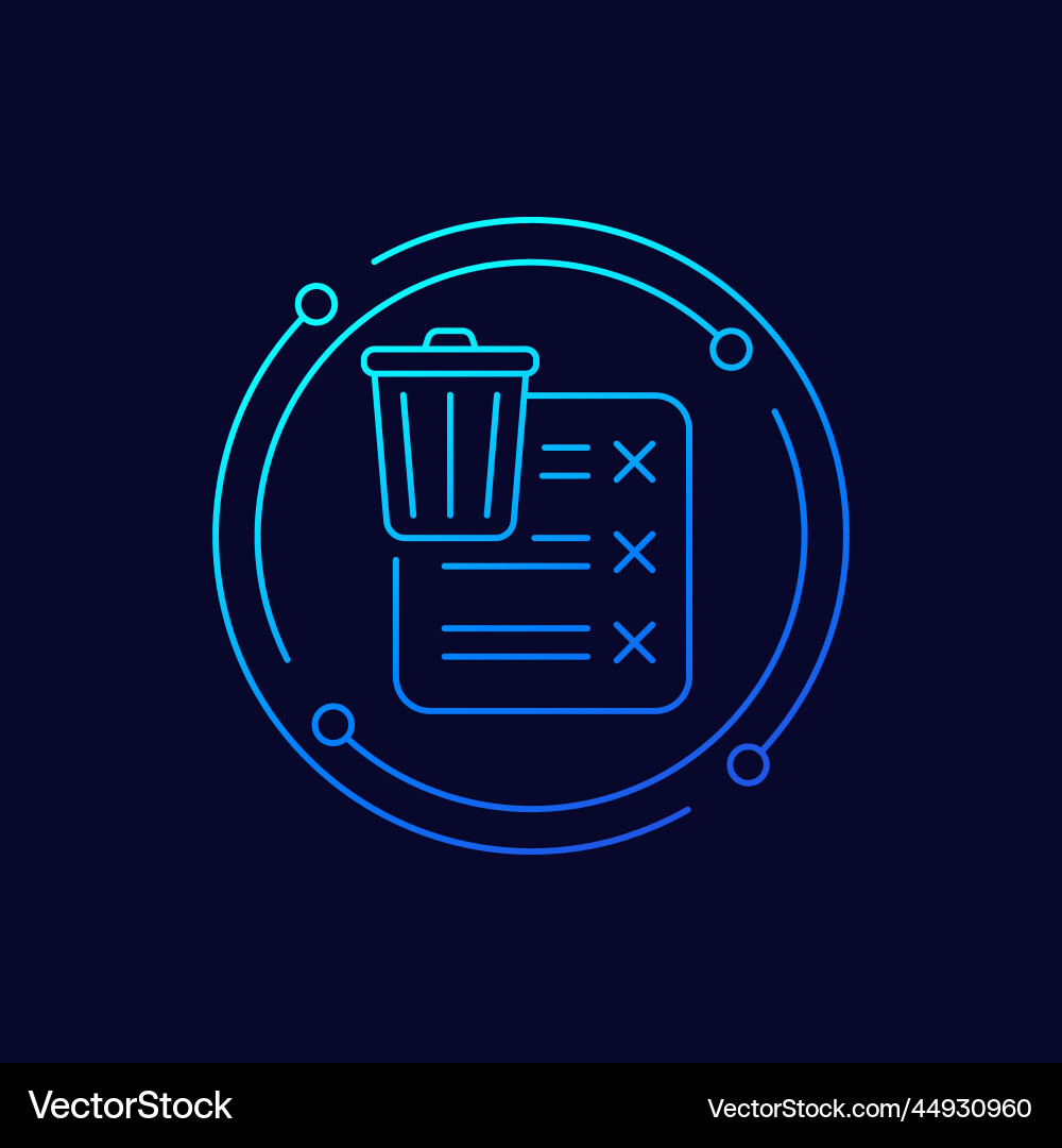 Files to delete line icon Vector Image