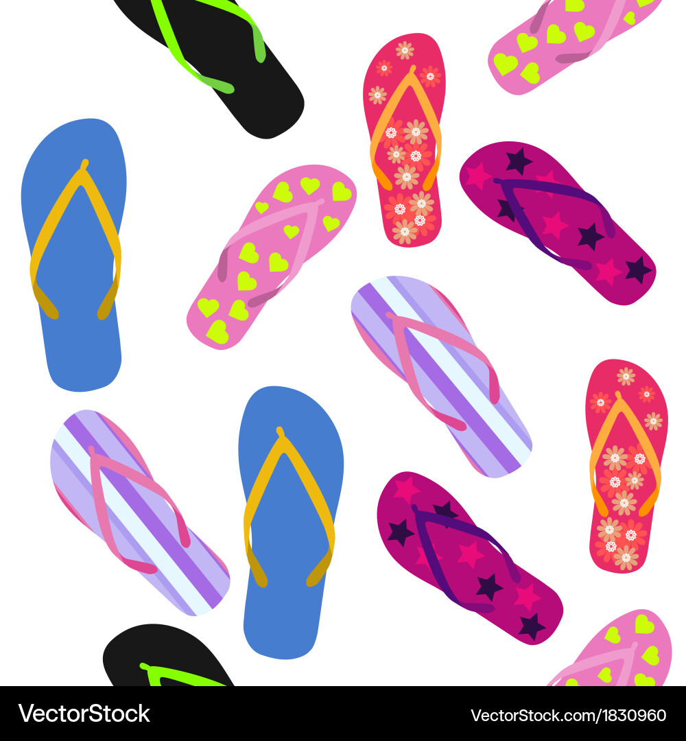 Flip Flops Summer Pattern Vector Image