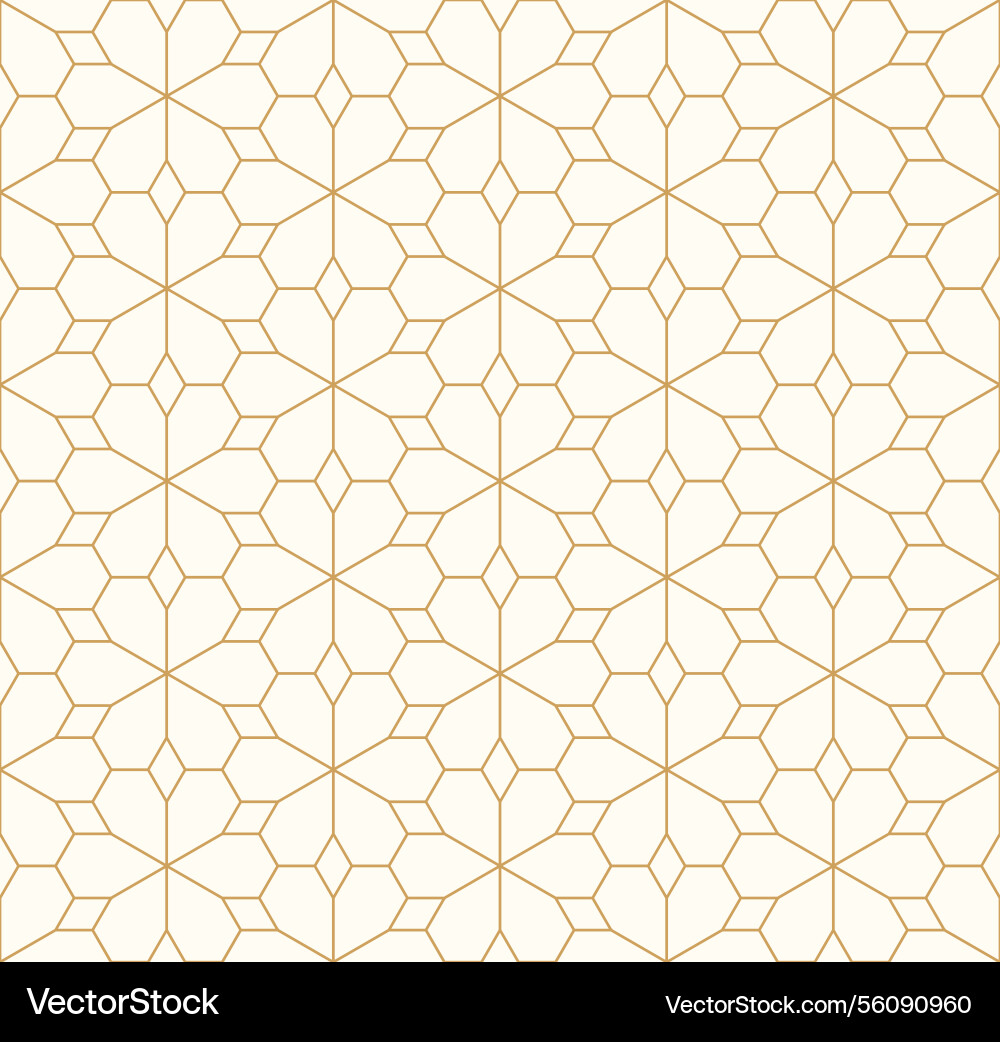 Gold Hexagon Grid Pattern vector image