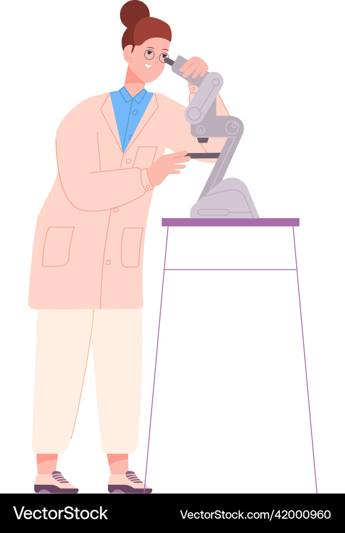 Laboratory worker looking in microscope scientist Laboratory worker looking in microscope scientist vector image