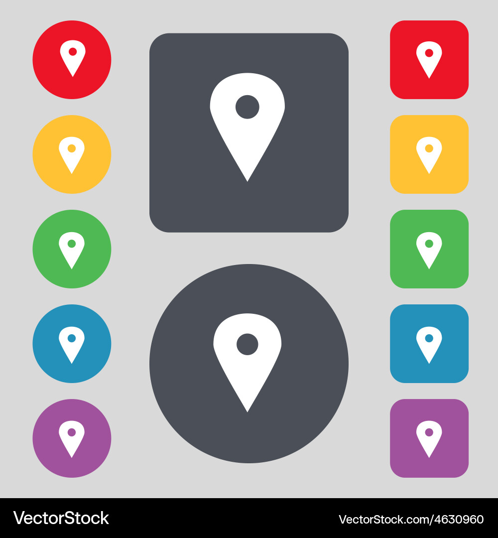Map pointer gps location icon sign a set of 12 vector image
