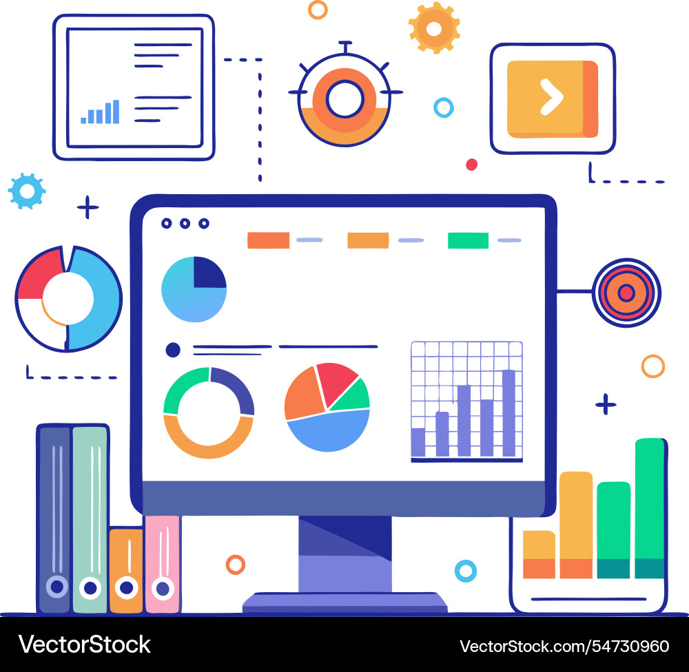 Modern ui and ux infographic with data analysis Modern ui and ux infographic with data analysis vector image
