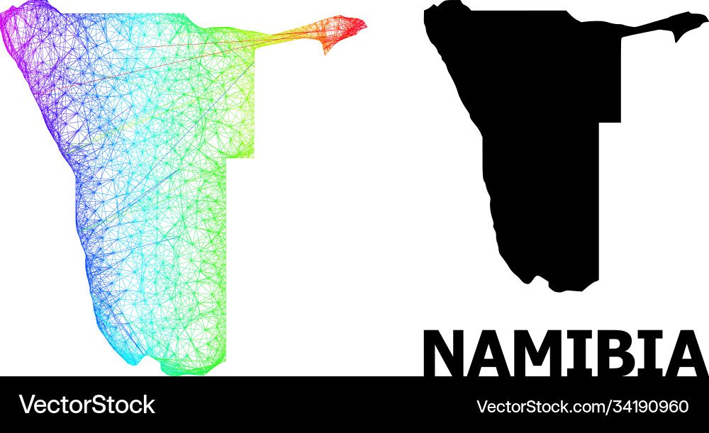 Net map namibia with spectrum gradient Net map namibia with spectrum gradient vector image