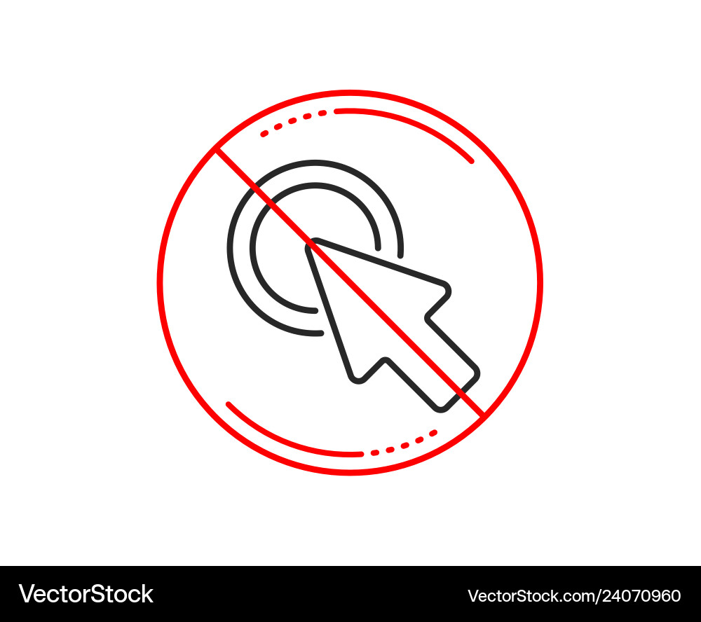 No or stop sign click here line icon push button Vector Image
