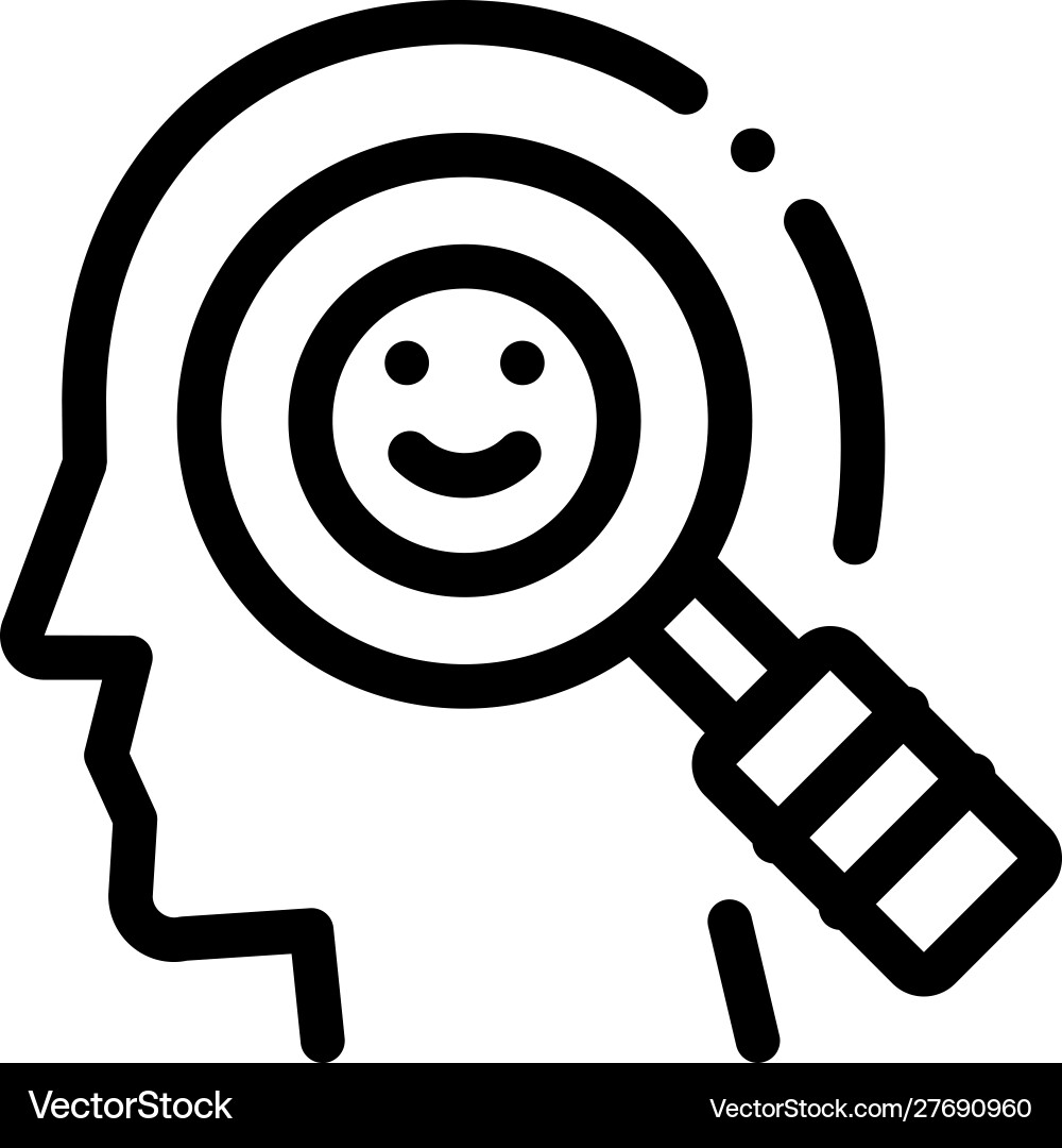 Optimistic way thinking biohacking icon Optimistic way thinking biohacking icon vector image
