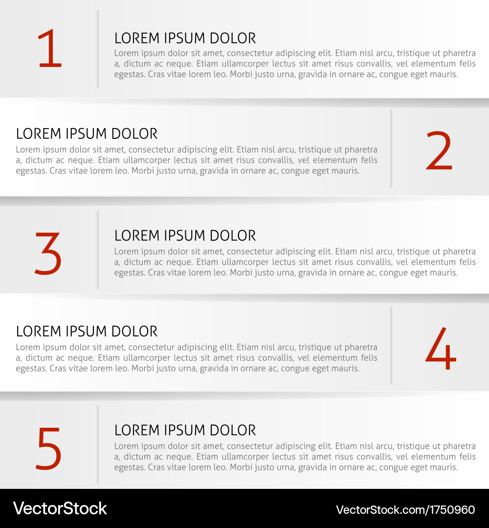 Presentation Template with Lines & Numbers vector image