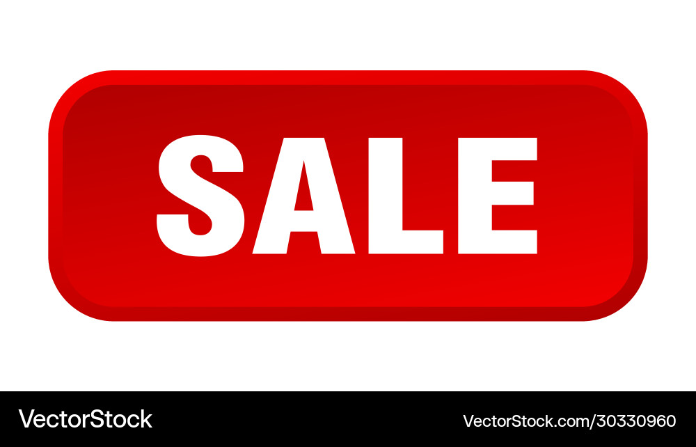 Sale button square 3d push vector image