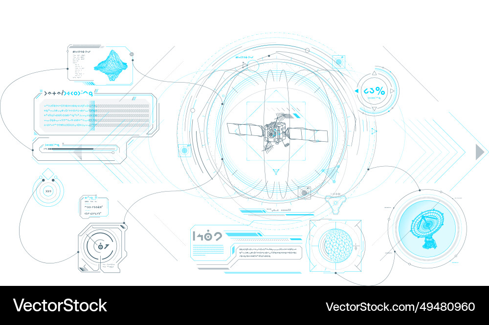 Sci-fi hud interface for data research Sci-fi hud interface for data research Vector Image