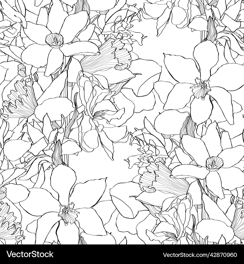 Seamless delicate pattern with spring line flowers Seamless delicate pattern with spring line flowers vector image