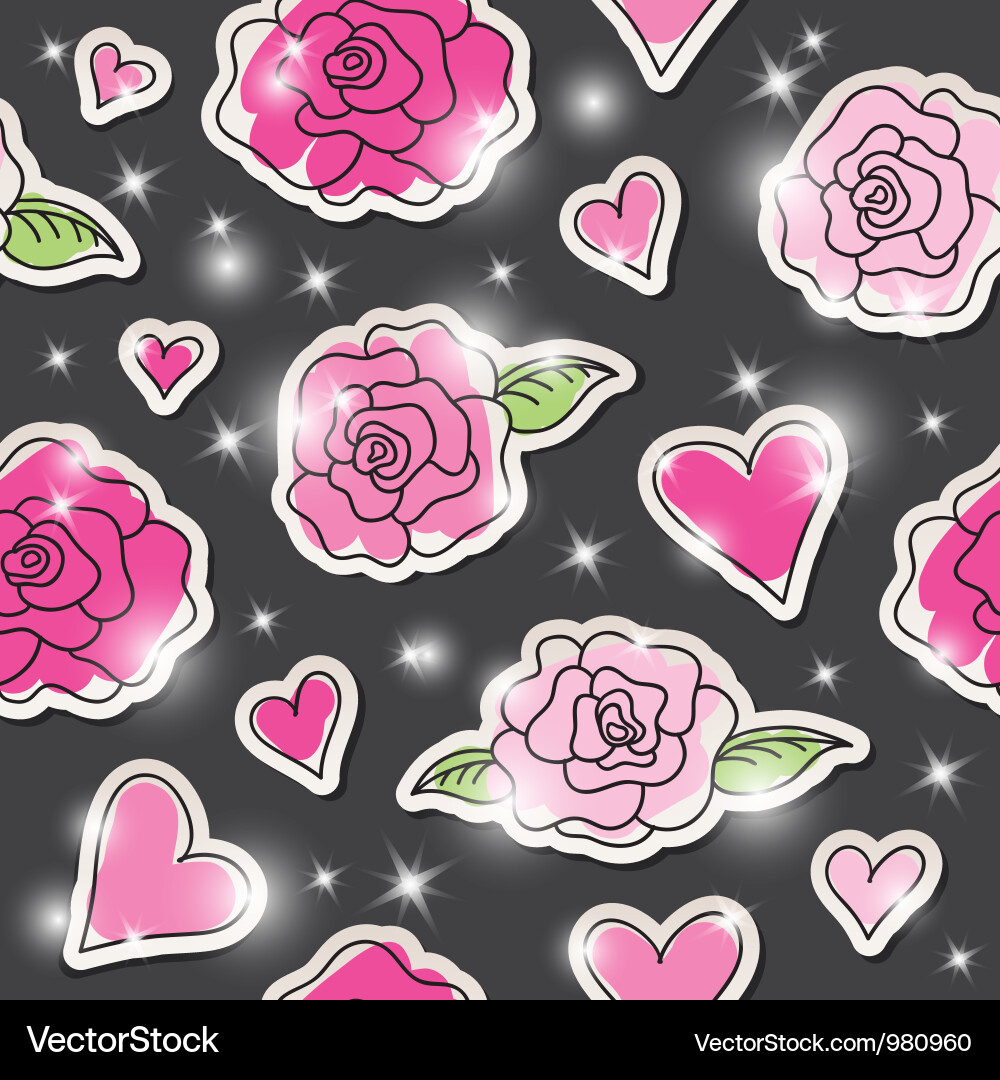 Seamless pattern of roses Vector Image