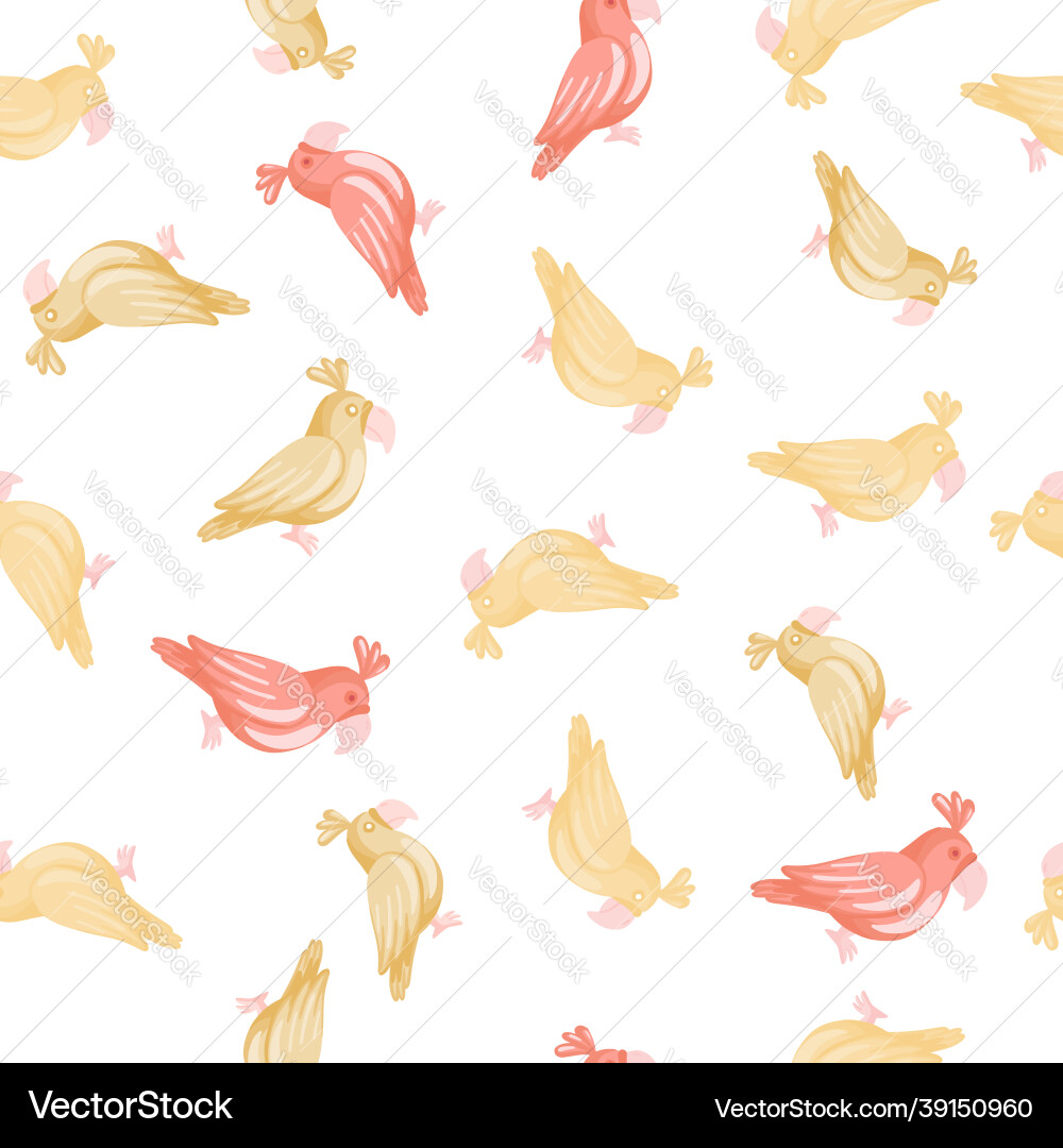 Seamless pattern with tropic parrots random Seamless pattern with tropic parrots random vector image