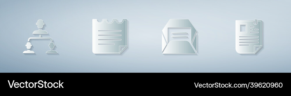 Set employee hierarchy notebook envelope Vector Image