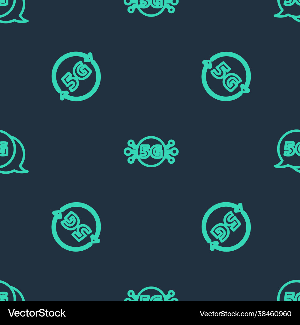 Set line 5g network and on seamless pattern Set line 5g network and on seamless pattern vector image