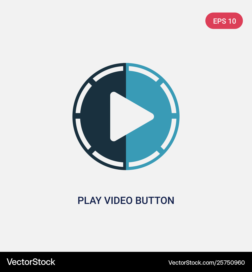 Two color play video button icon from user Vector Image