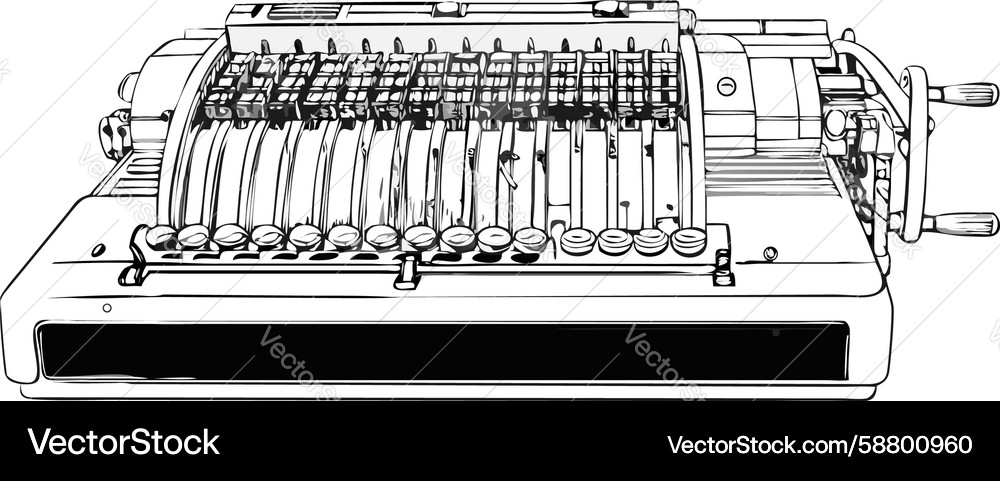 Vintage adding machine for calculations design Vector Image