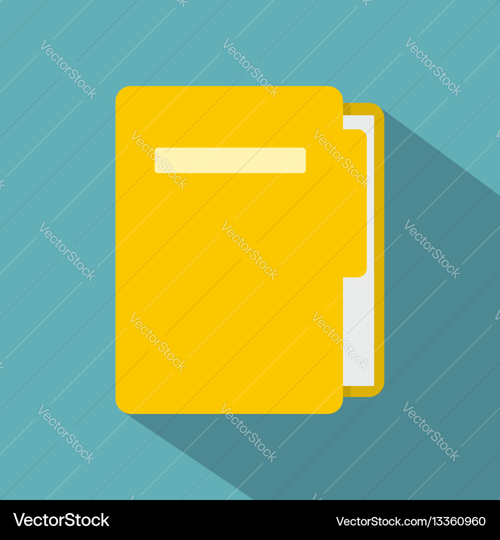 Yellow file folder icon flat style vector image