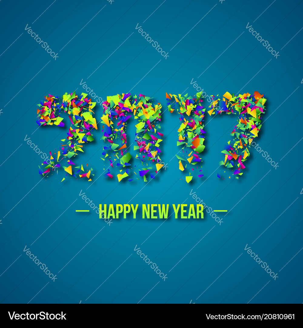 2017 abstract numeric new year concept Vector Image