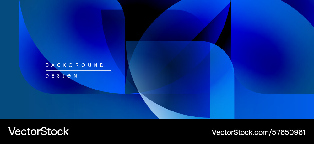 Abstract blue shapes overlap creating dynamic Vector Image