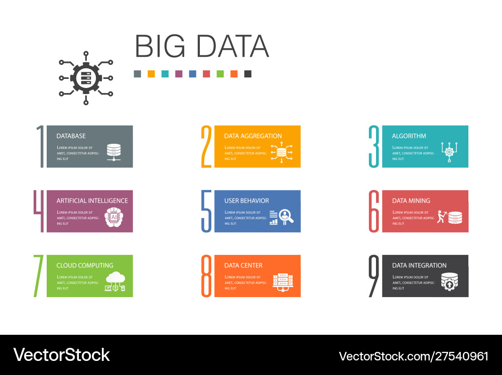 Big data infographic 10 option line concept Vector Image