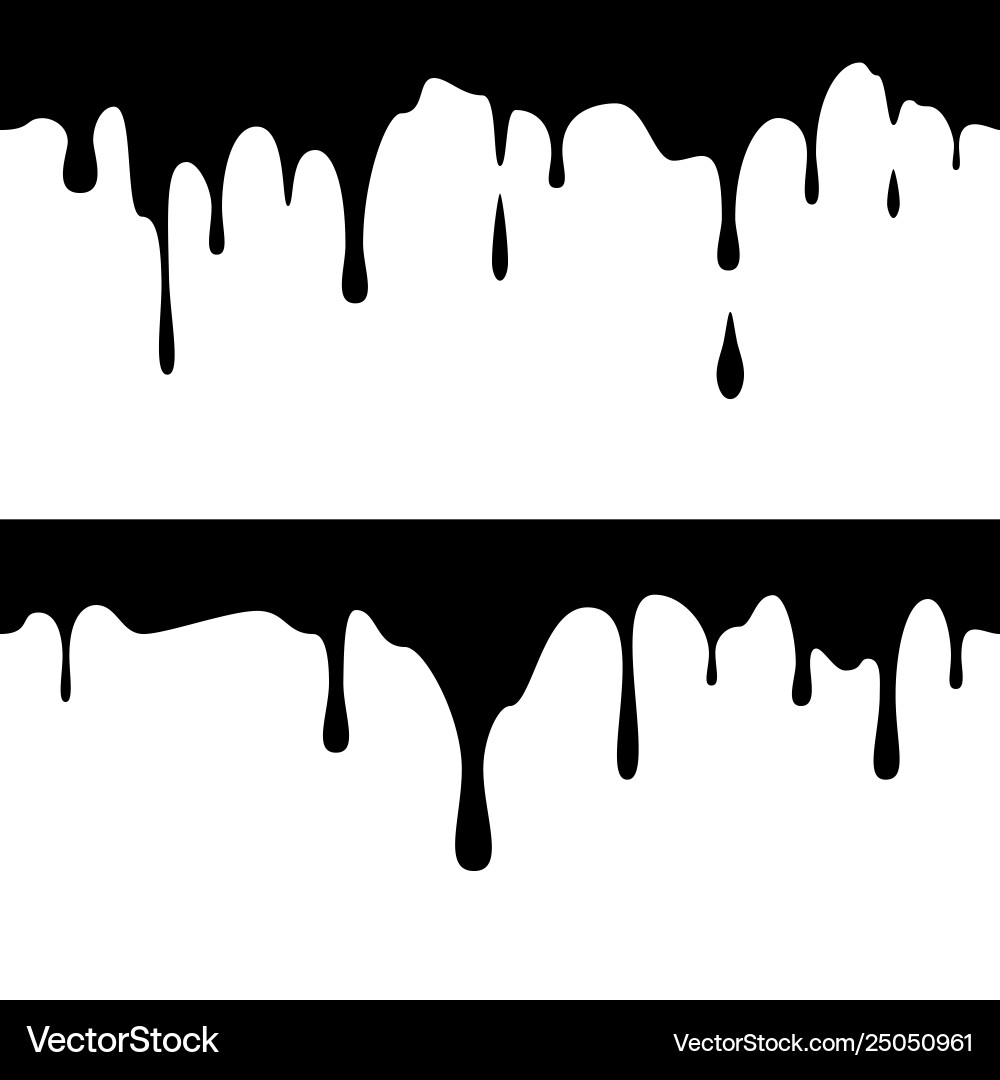 Black Ink Drips - Seamless Run vector image