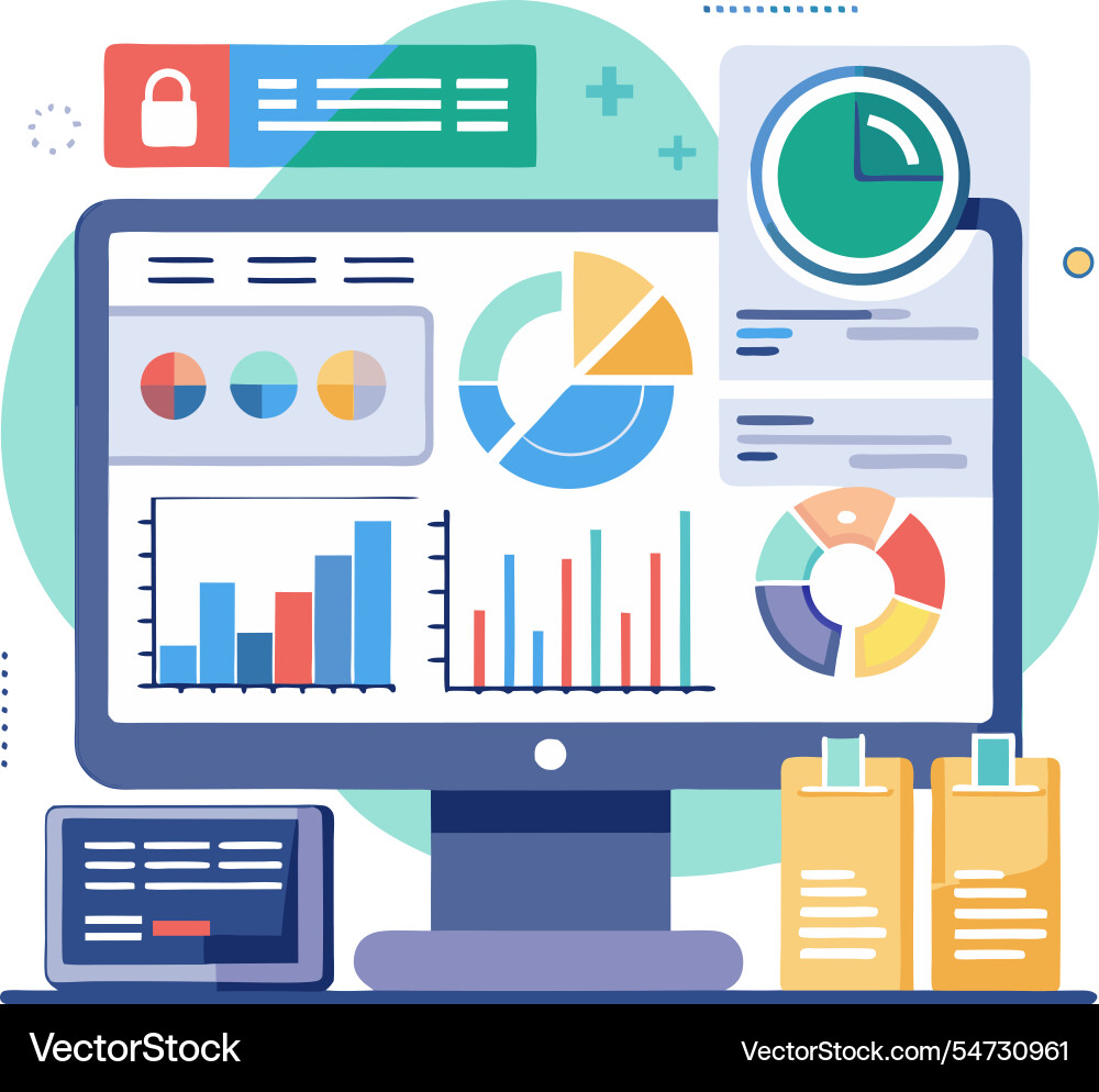 Business performance analysis ui and ux Business performance analysis ui and ux Vector Image
