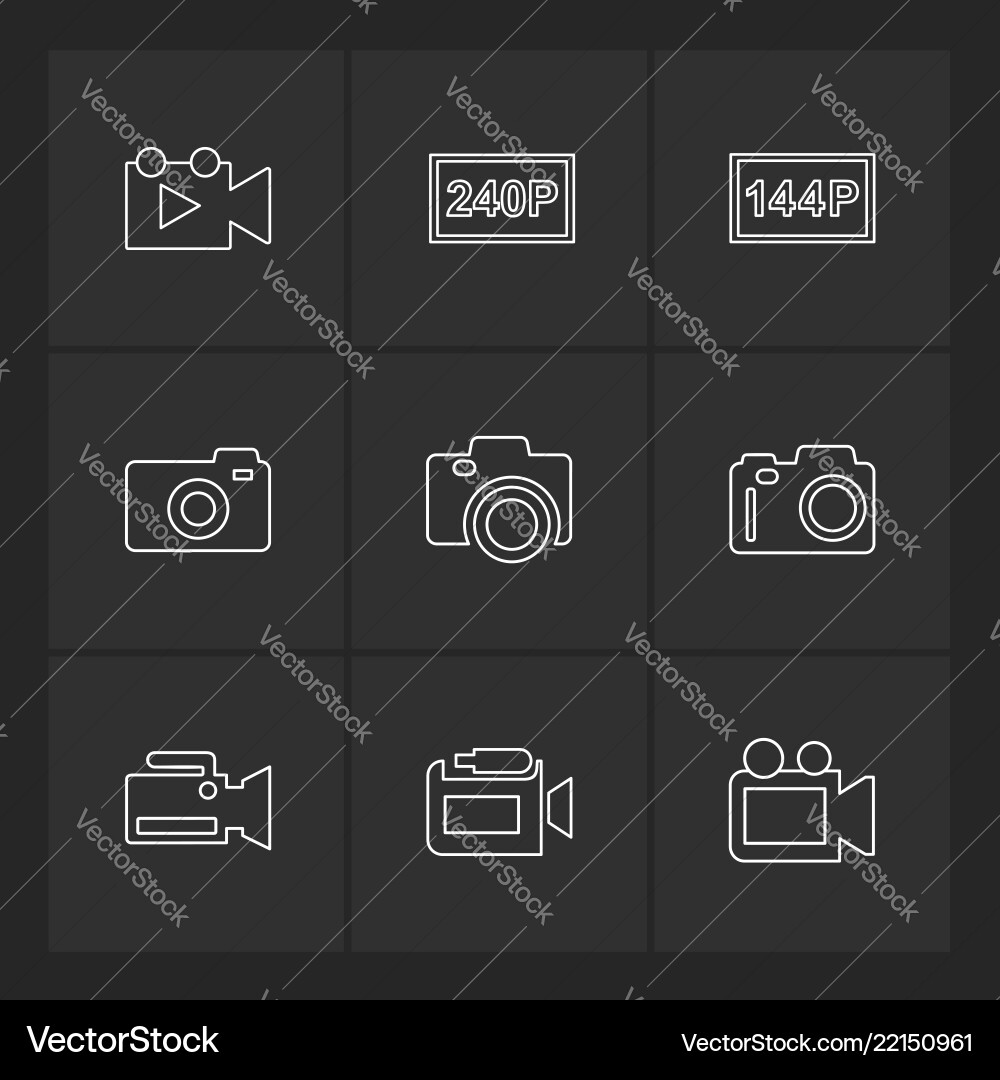 Camera recorder capture click photography vector image