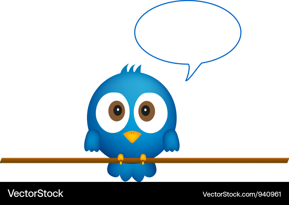 Cheerful Blue Bird auf einem Rope Vektorbild