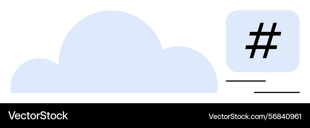 Cloud computing concept with metadata tag symbol Vector Image