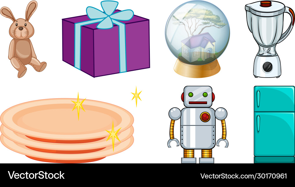 Different objects in big set on white background Different objects in big set on white background vector image