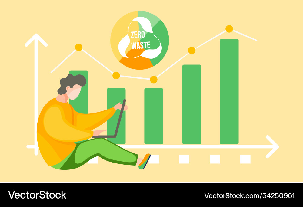 Dynamics changes environment in green graph Vector Image
