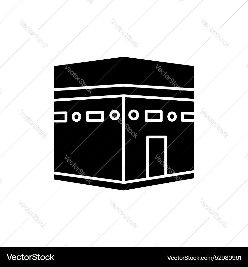 Kaaba icon set islamic makkah madina building Kaaba icon set islamic makkah madina building vector image