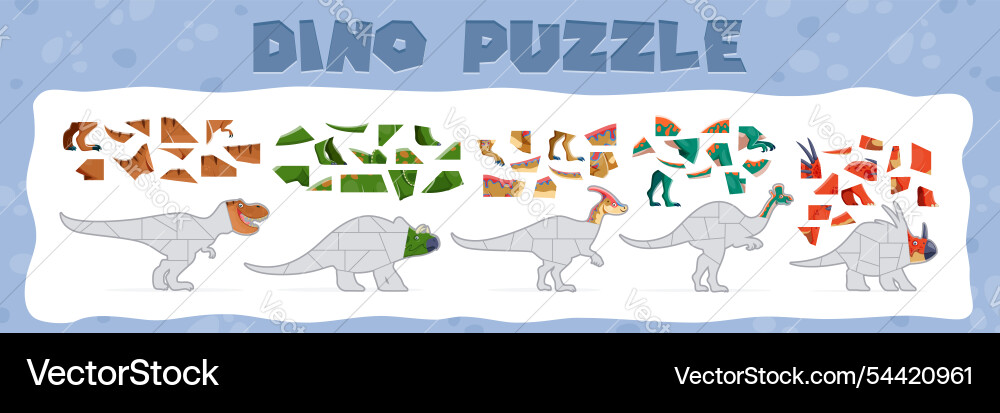 Kinder Spiel prähistorische Dinosaurier Puzzle Kinder Spiel prähistorische Dinosaurier Puzzle vektorbild