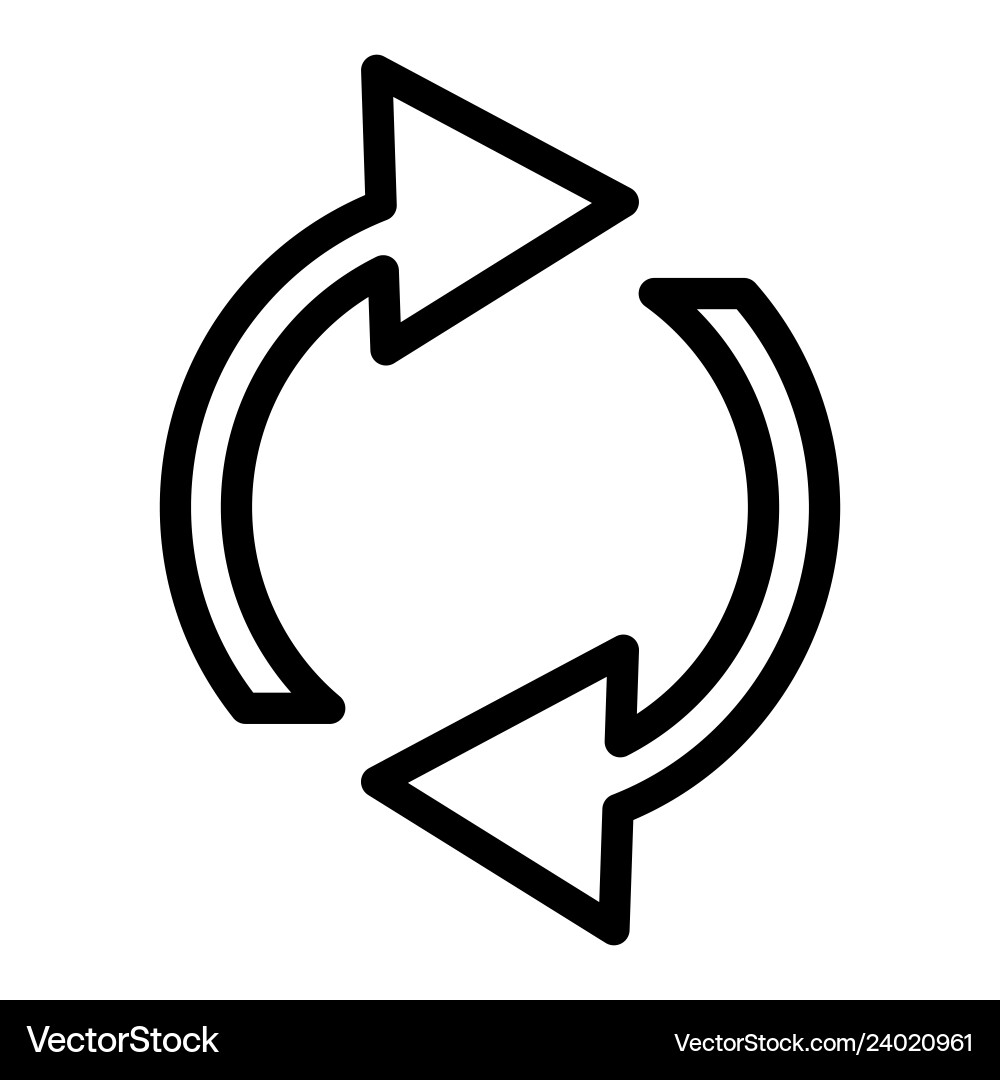 Refresh line icon rotation arrows Refresh line icon rotation arrows Vector Image