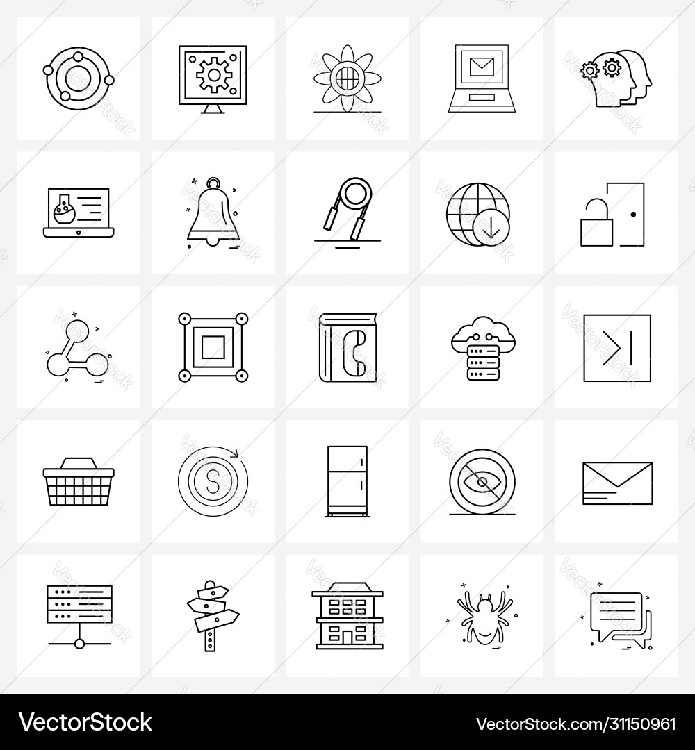 Set 25 ui icons and symbols for setting Vector Image